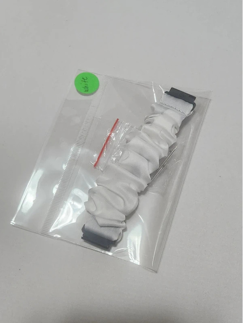 Scrunchies Watch Band for 20mm, Compatible with Samsung 7, 6, 5, 4  Color: White